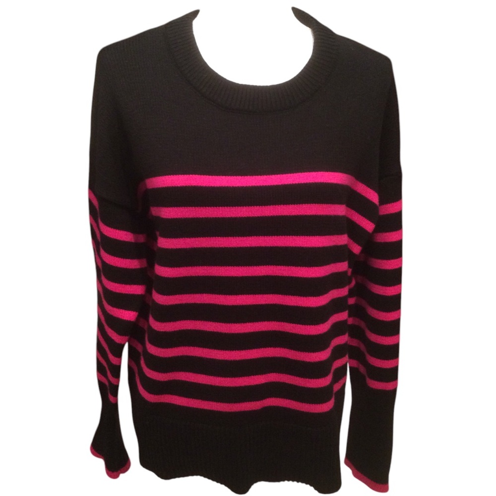 Philosophy Pullover Navy/Pink Strip Sweater
Size Large